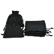 25 PCS Cotton Drawstring Black Jewelry Packaging Pouch Small Gift Coin Bags 3x3"