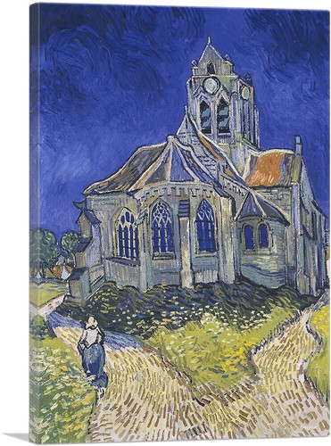 ARTCANVAS The Church at Auvers 1890 Canvas Art Print by Vincent van Gogh - Picture 13 of 14