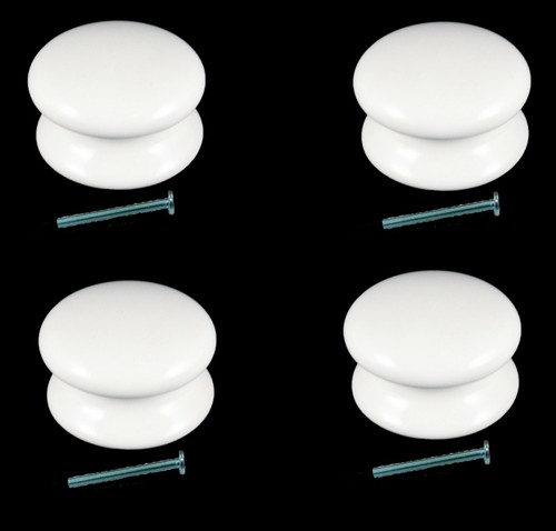 Porcelain Ceramic Victorian Shaped Cupboard / Wardrobe Door Knobs 38mm - Picture 2 of 10