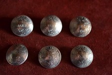 6 Trachten Knöpfe 1 Dt.Reichsmark 1875  Silber gewölbt m.Ring Öse