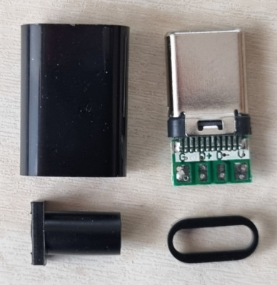 2x USB Type-C  Stecker zum Löten 24 Pins Schwarz