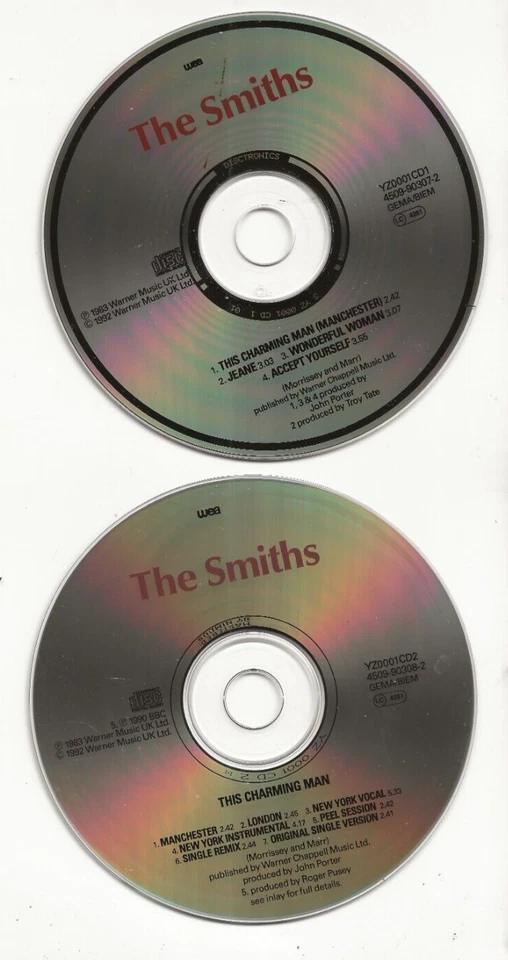 SMITHS THIS CHARMING MAN RARE MINT CONDITION UK SET OF 2  CD SINGLES INC POSTER - Image 2 of 3