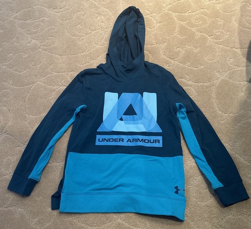 Under Armour Hoodie Youth Boys Small Heatgear Long Sleeve Blue