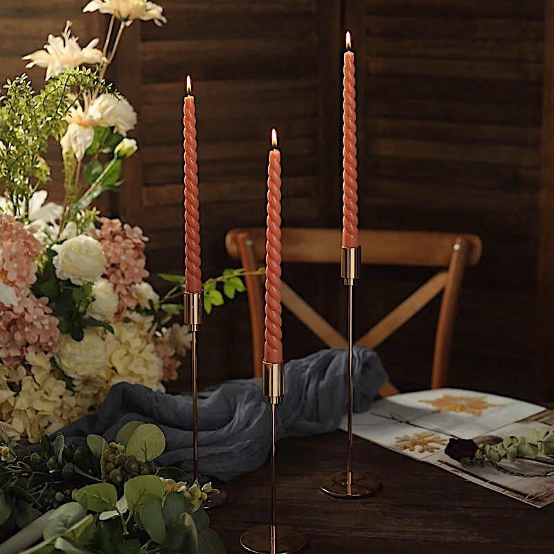 DUSTY ROSE 12 VELAS Espirales 11" Largo Sin Perfume Cera Premium Fiesta Foto 2 de 4