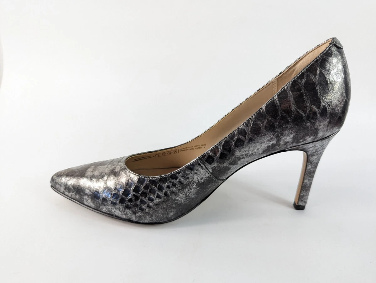 Silver leather court cheap shoes uk