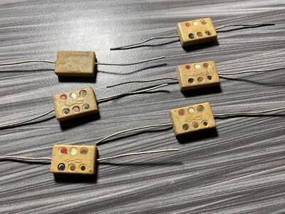 Lot of 6 Rare Sangamo USA capacitor mica silver