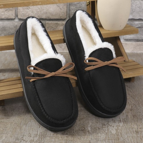 WOMENS LADIES FLAT WARM MOCCASIN INDOOR OUTDOOR SOFT BED TIME SLIPPERS SHOES SZ - Picture 10 of 21