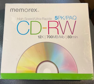 Lot De 5 MiniDisc Memorex SG – 80 Minutes, Vierges, Neufs Sous Blister