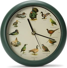 Singing Wild Game Birds of North America Hunting Wall/Desk Sound Clock, 8 Inch