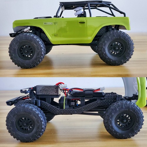 Barre telaio telaio fibra di carbonio nere per cingolato RC 1/24 assiale SCX24 90081 - Foto 9 di 10