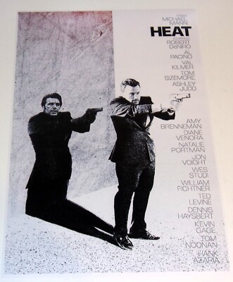 HEAT Robert DeNiro / Al Pacino 1995 Alt Poster 19''x13'' Michael Mann Masterpiece