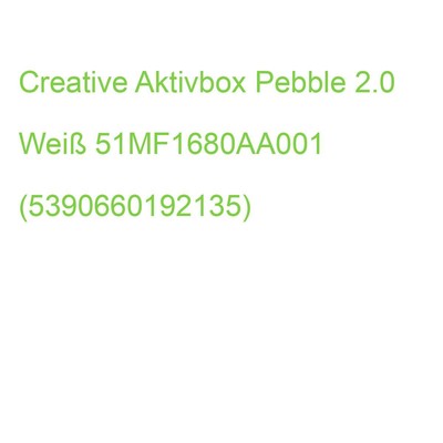 Creative Aktivbox Pebble 2.0 Weiß 51MF1680AA001 (5390660192135)
