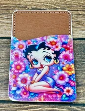 Adhesive Pocket Stick On Wallet Card Holder Case for Cell Phones Betty Boop RTS