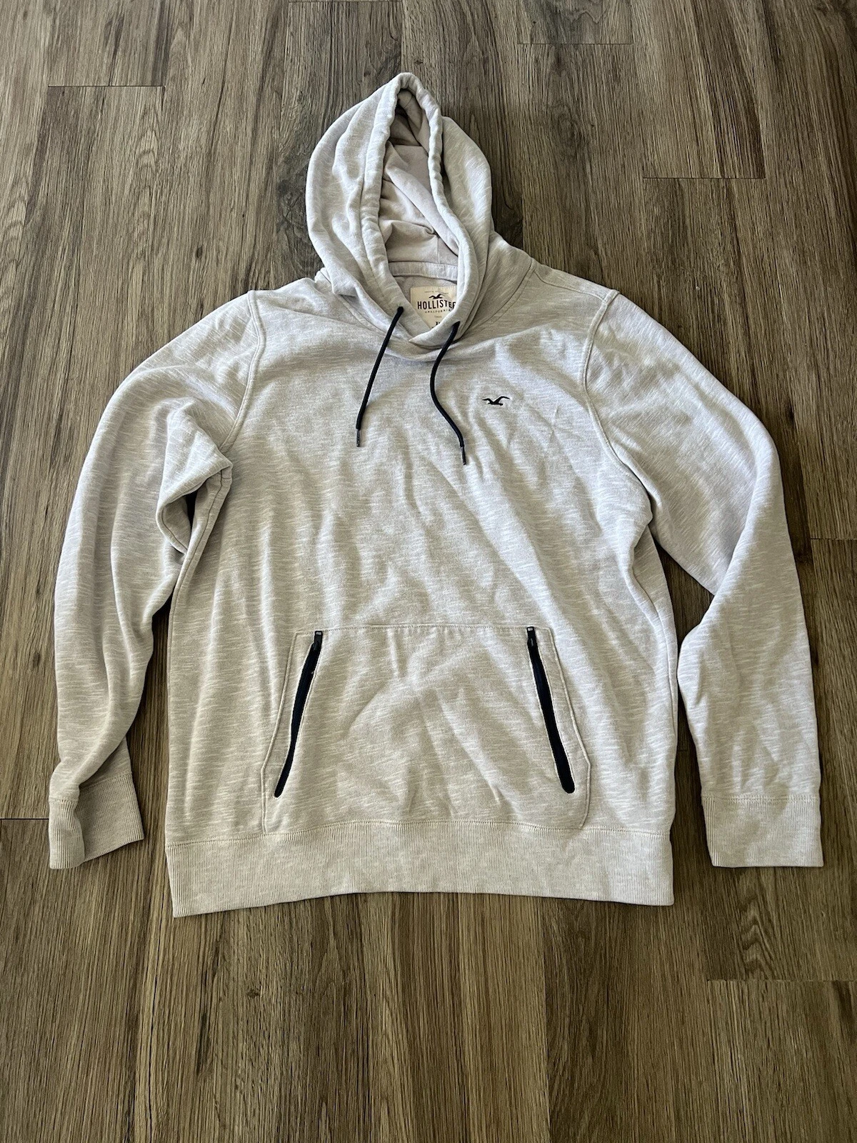 OFF WHITE Hollister Felpa con Cappuccio Donna XL Small Beige Off White Felpa Tasca con Cappuccio Logo