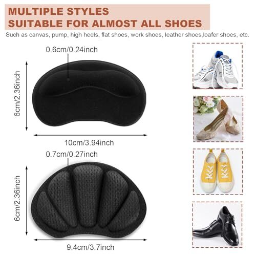 4PCS Heel Pads for Shoes, Heel Grips for Womens Shoes, Shoe Inserts for