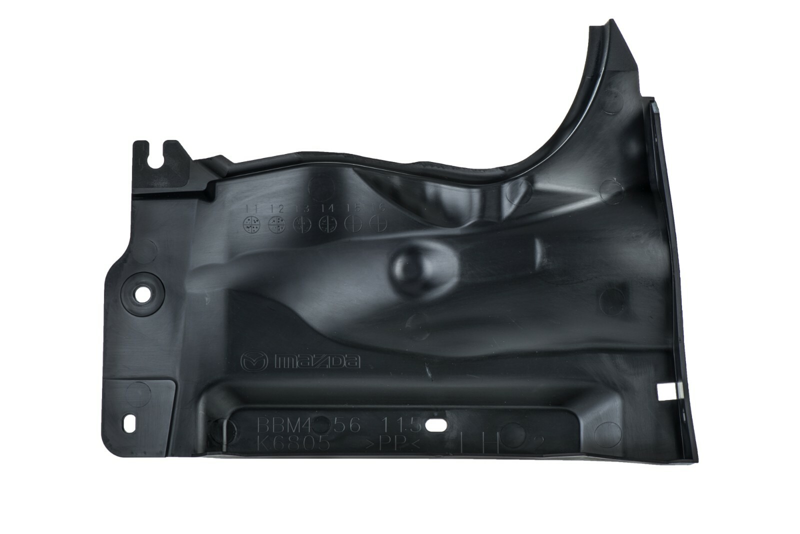 Escudo de salpicadero del piso del conductor para Mazda 2010-2015 (N/P BBM4-56-115C)