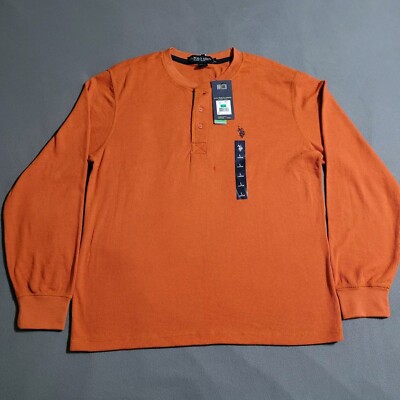 POLO SHIRT Orange Long Sleeve Classic Fit Thermal