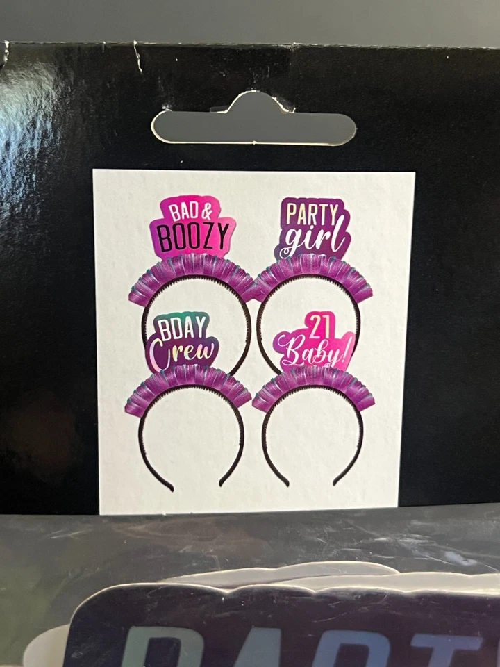 Diadema brillante Amscan 4 piezas accesorio de fiesta hito favor 21 cumpleaños diadema Foto 4 de 4