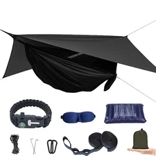 Camping Hammock with Mosquito Net and Rain Fly - Travel Hammock Bug... Fast Ship