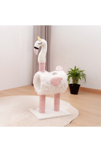 Funny Flamingo Cat Tree Scratching Scratcher Post Tunnel Bed Kitten Adult Cat UK - Picture 4 of 10