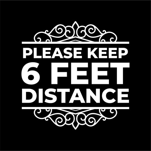 6 FEET Distance Decal Sticker Business Reopen Decal - Social Distancing Decal - Picture 2 of 15
