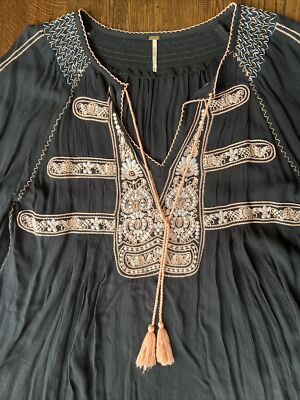 Free People Wind Willow Oversized Embroidered Mini Dress Size S | eBay Free People Wind Willow Oversized Embroidered Mini Dress Size S | eBay