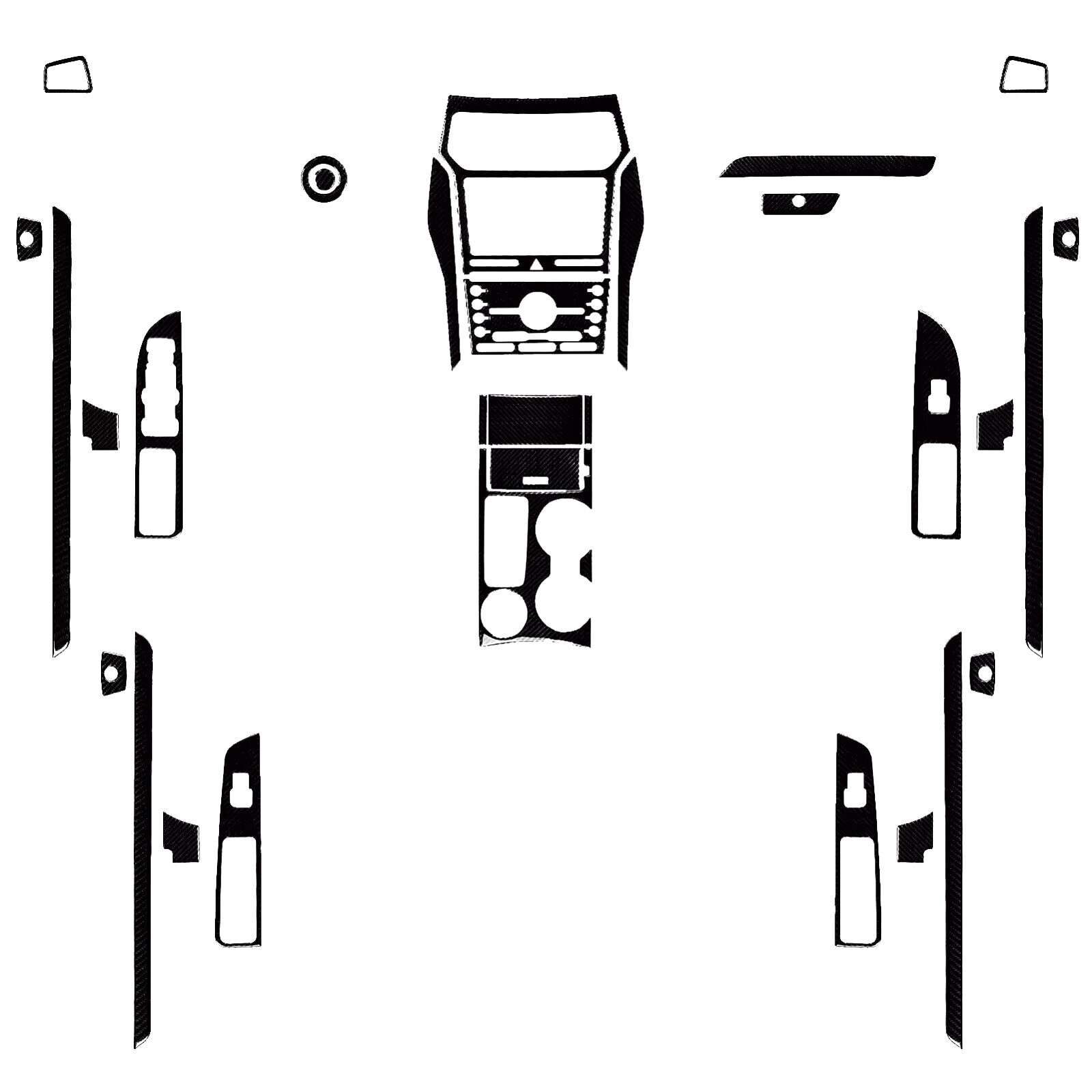 46Pcs Glossy Piano Black Full Kits Interior Dash Trim For Ford Explorer 2013-19