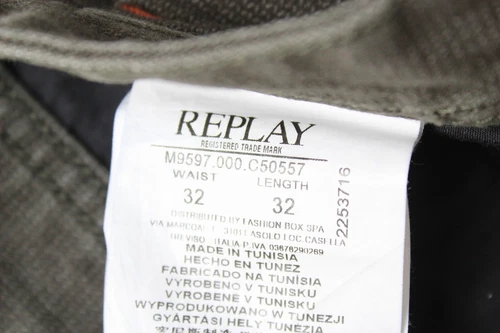 Replay City Tom Regular Hose Herren Taschen W30/L32 Stretch Reißverschluss - Bild 7 von 9