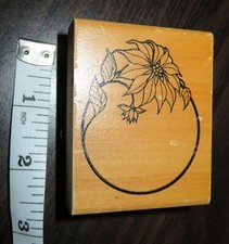 Wood Rubber Stamp POINSETTIA Bulb Flower Christmas 366-2E Graphic Rubber Stamp