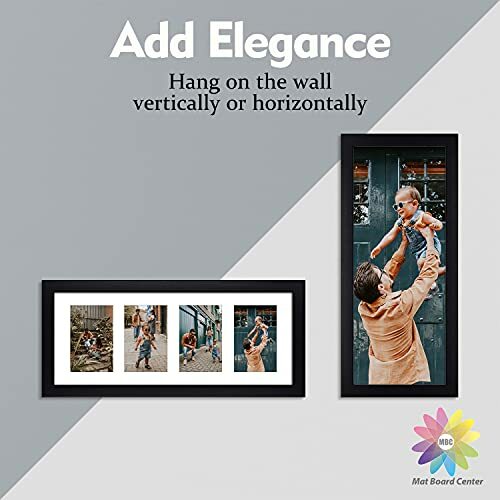 8x20 Collage Gallery Picture Frame with White Color Mat for Four 4x6 Photos - Picture 3 of 7