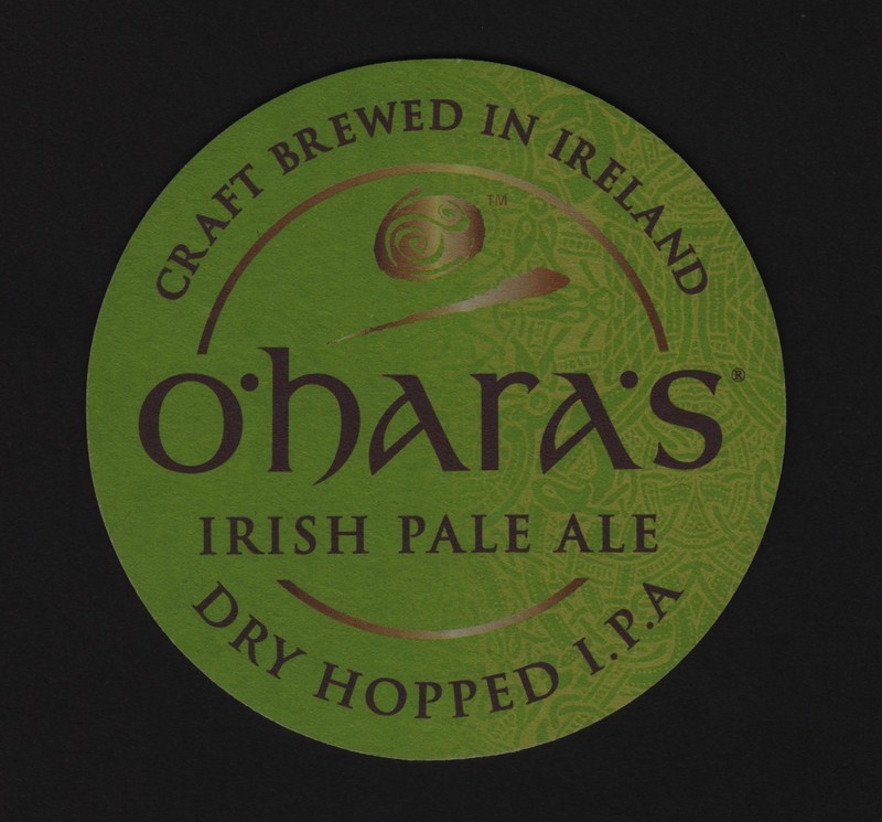O'HARA'S IRISH PALE ALE IPA Beer Coaster - Carlow Brewing Co., IRELAND