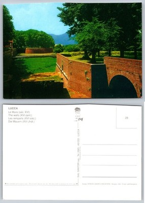 Lucca Italy City Walls (Le Mura) 16th Century Historic Landmark Postcard
