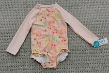 Carter s Child Of Mine 12m Long Sleeve Rash Guard Bathing Suit Swimwear Peach