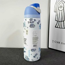 New 32oz Delft Cat Water Bottle Owala URBAN OUTFITTERS Exclusive W/ Straws Gift