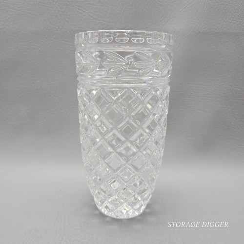 Jarrón Vintage Toscana 24% Cristal Plomo Pesado Diseño Diamante Hecho en Yugoslavia - Imagen 4 de 9