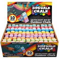 Non-Toxic Washable Sidewalk Chalk - 120-Piece Jumbo Set for Creative Kids' Play