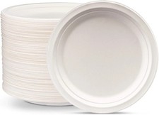 Disposable Party Plates 9", 10" Biodegradable Paper Bagasse Rigid Paper Plates