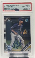 2019 Bowman Draft Chrome C.J. Abrams #BDC-85 Fielding (RC) PSA/DNA 10 Auto 10