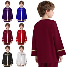 Kids Boys Praise Pullover Top Metallic Cross Patchwork Liturgical Costumes