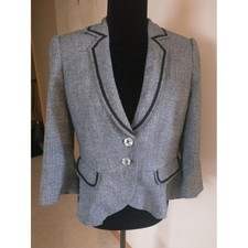 White House Black Market Dark Gray 3/4 Blazer jacket 8