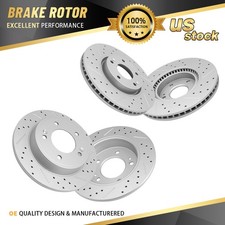 Front Rear Drilled Slotted Brake Rotors For Kia Forte 2014 2017 2018 Fwd L4 2.0l