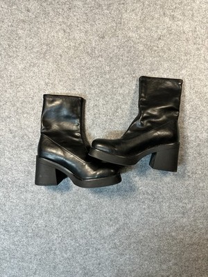 Call It Spring Shauna Women's Booties 7.5M Black Block Heel Casual Pull On Boots