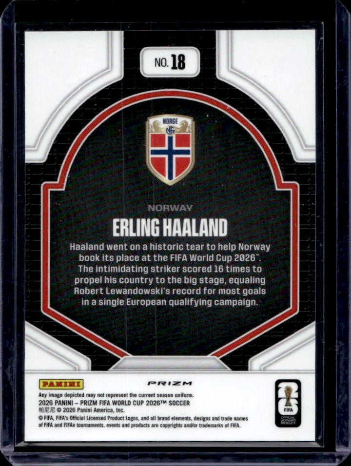 2026 Panini Prizm World Cup Erling Haaland National Pride SSP #18 Norway view 2