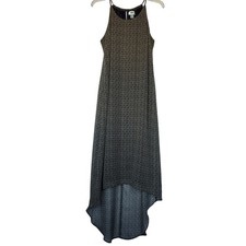 Old Navy Black & Olive Green Geometric Print High-Low Flowy Maxi Dress M