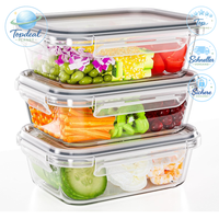 GlasbehäLter Mit Deckel 3Er Set 1040Ml FüR Meal Prep Aufbewahrung KüChe