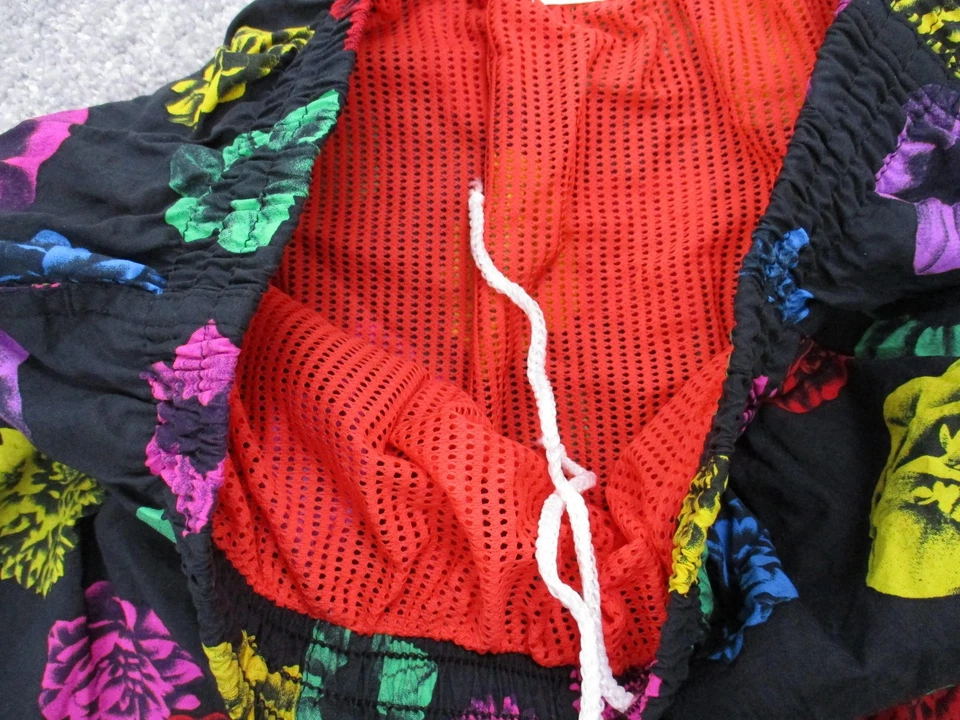 Jams World Shorts Mens Large Black Floral Hawaiian Swim Trunks Mesh Lined M915 - Image 4 of 4