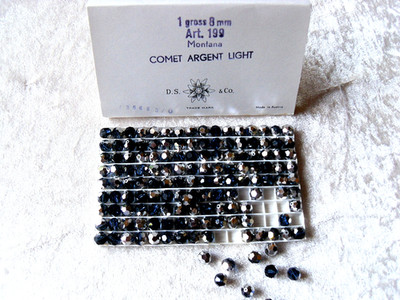 Swarovski  KRISTALLSCHLIFFPERLEN, ''Montana''Comet Argent Light - 8 mm,144 Stück