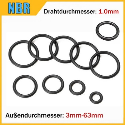 Querschnitt 1.0mm NBR Nitrilkautschuk O-Ringe Dichtungen OD 3-63mm Ölbeständige