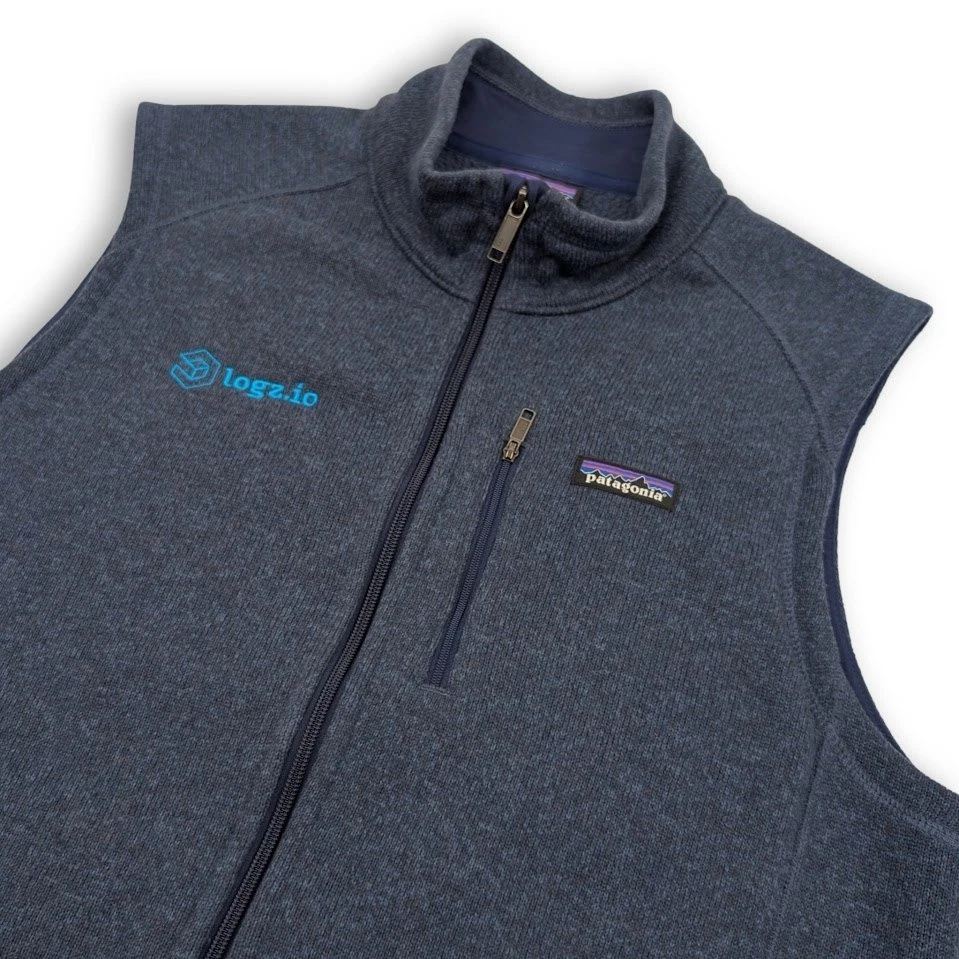 Patagonia Better Sweater Fleece Vest Mens Large Navy logz.io Logo Gorp Outdoors