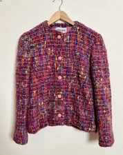 ANDRE LAUG Vintage Wool Blend Blazer Tweed Multicoloured Size 12